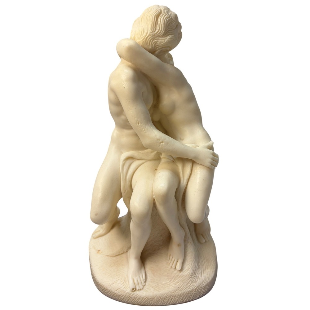 Vintage The Kiss Sculpture Rodin Style Resin Figurine Romantic Art Decor 7.25in